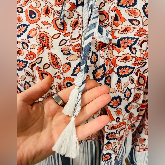 Loose Fit Floral Striped Blouse Top - Picture 7 of 8